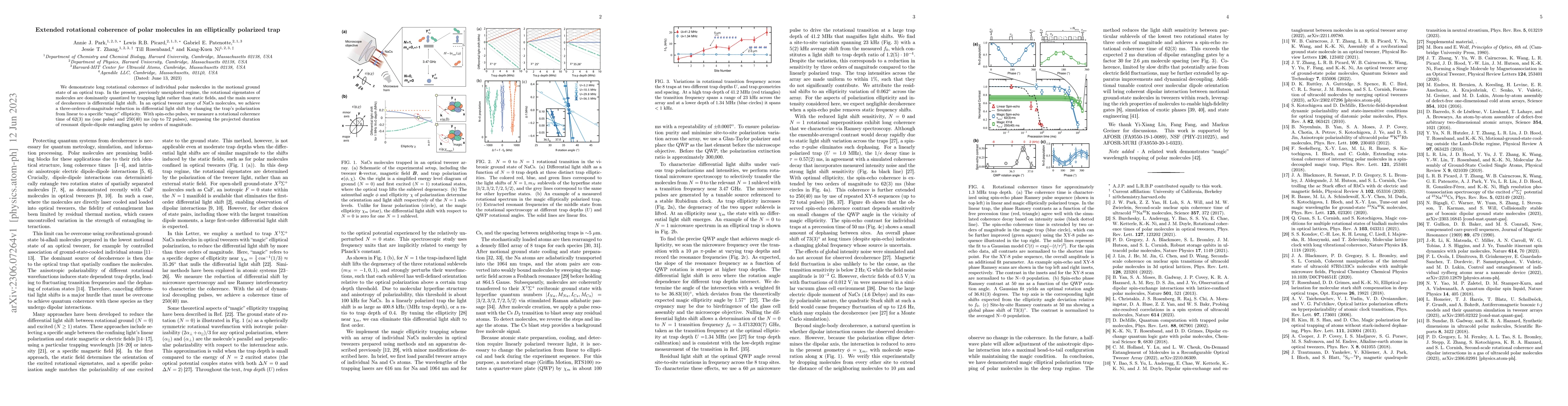 Thumbnail for Extended rotational coherence of polar molecules in an elliptically
  polarized trap