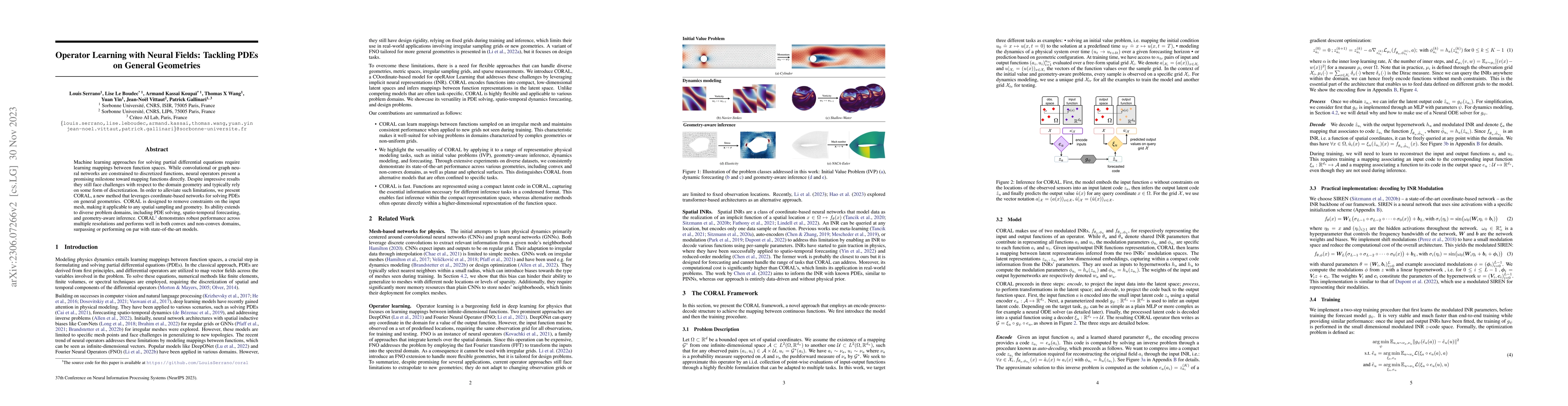 Thumbnail for Operator Learning with Neural Fields: Tackling PDEs on General
  Geometries