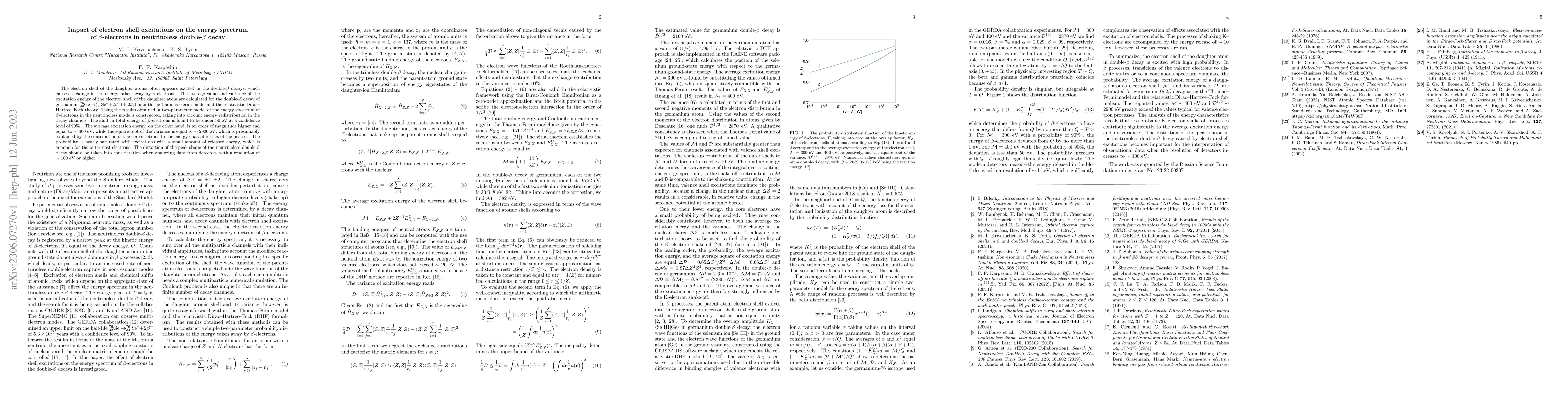 Thumbnail for Impact of electron shell excitations on the energy spectrum of
  $\beta$-electrons in neutrinoless double-$\beta$ decay