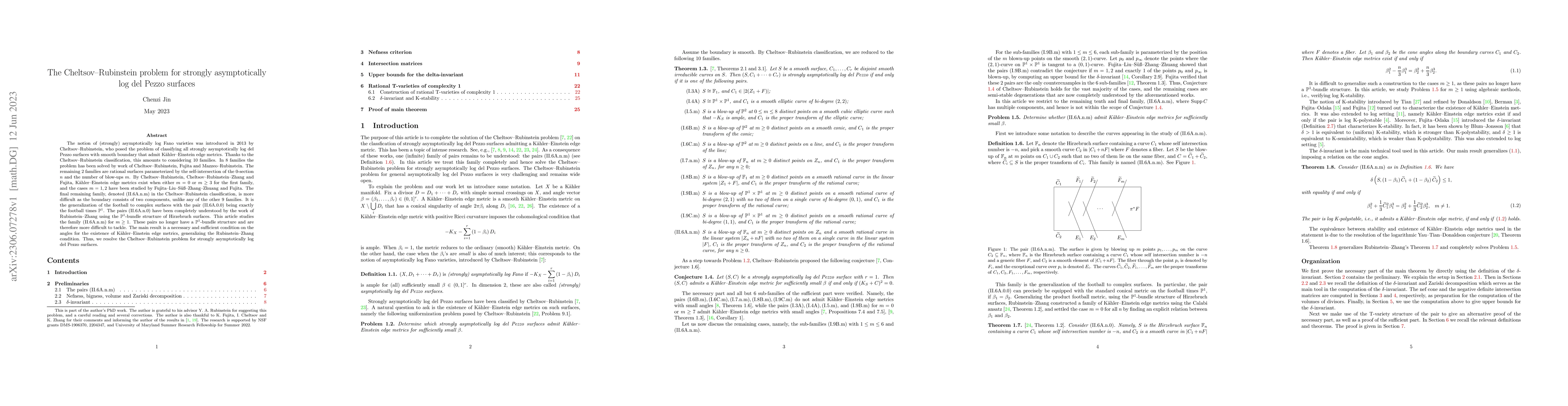 Thumbnail for The Cheltsov--Rubinstein problem for strongly asymptotically log del
  Pezzo surfaces