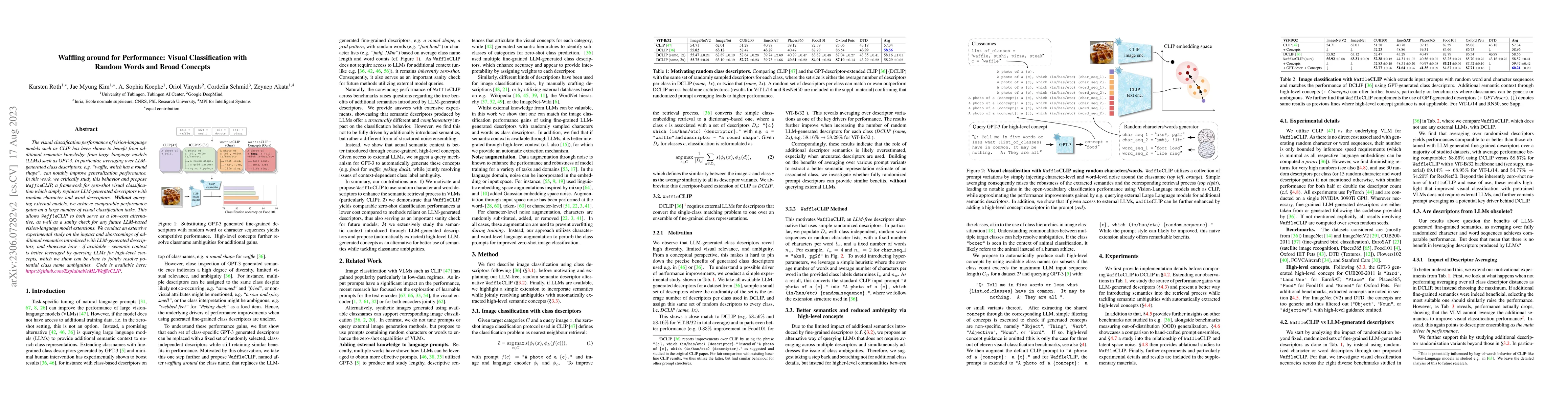 Thumbnail for Waffling around for Performance: Visual Classification with Random Words
  and Broad Concepts