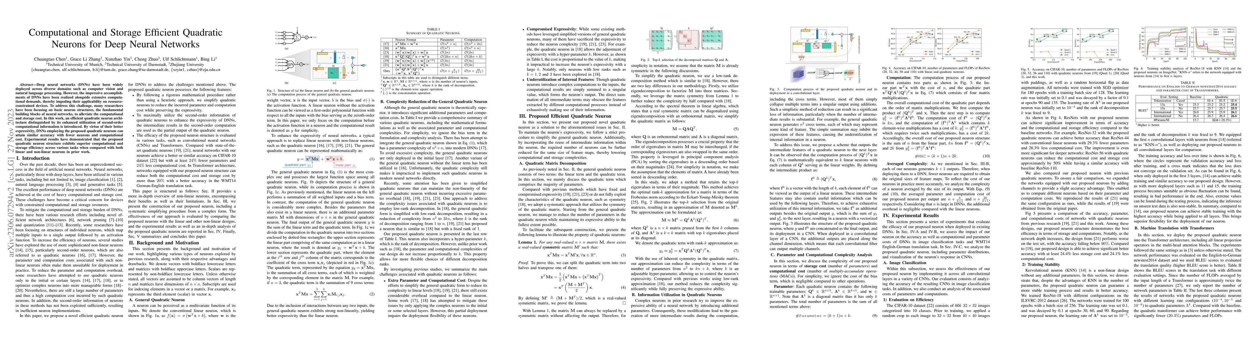 Thumbnail for Computational and Storage Efficient Quadratic Neurons for Deep Neural
  Networks