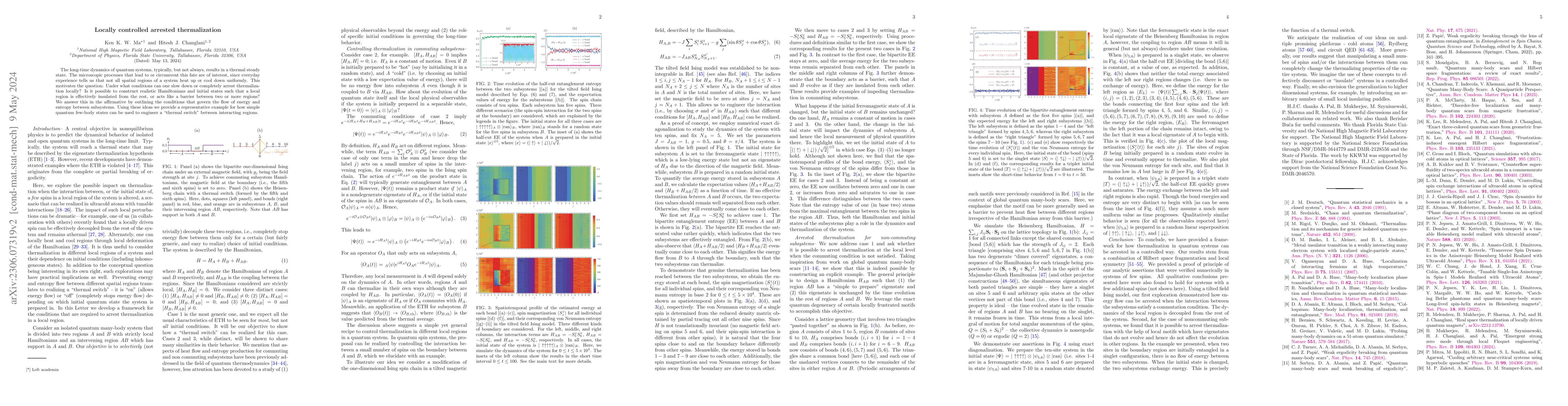 Thumbnail for Locally controlled arrested thermalization