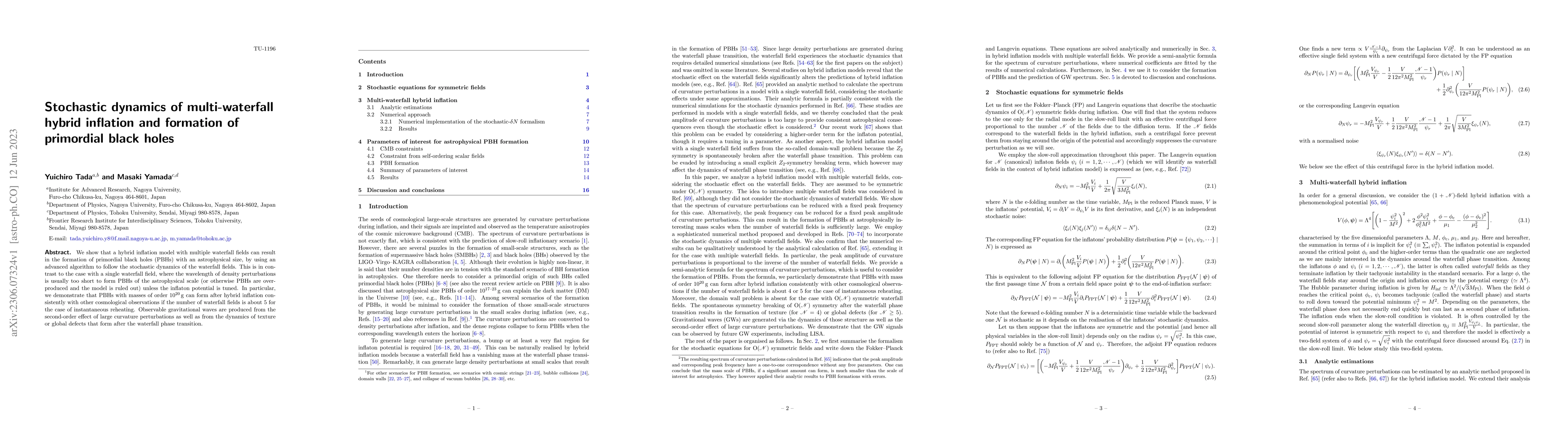 Thumbnail for Stochastic dynamics of multi-waterfall hybrid inflation and formation of
  primordial black holes