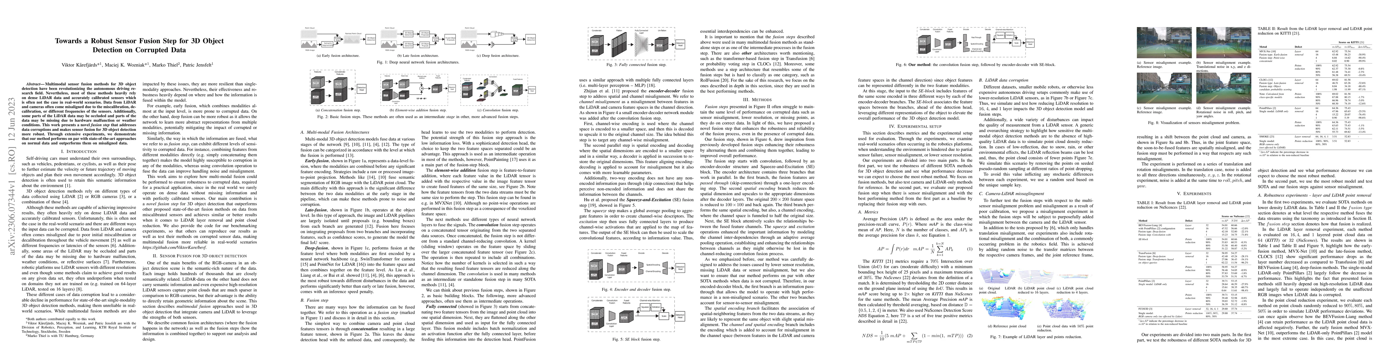 Thumbnail for Towards a Robust Sensor Fusion Step for 3D Object Detection on Corrupted
  Data