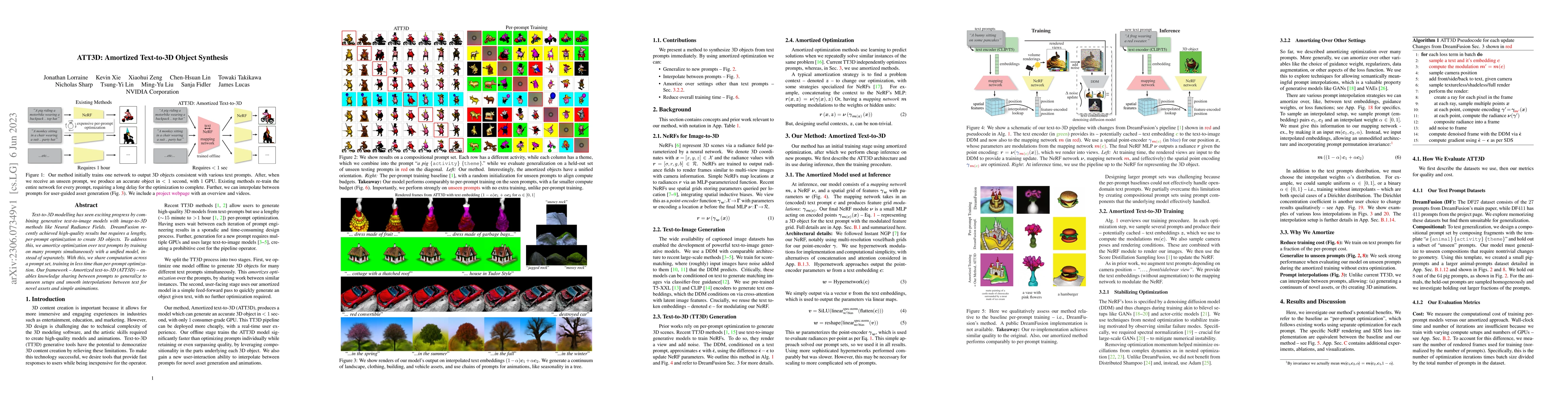 Thumbnail for ATT3D: Amortized Text-to-3D Object Synthesis