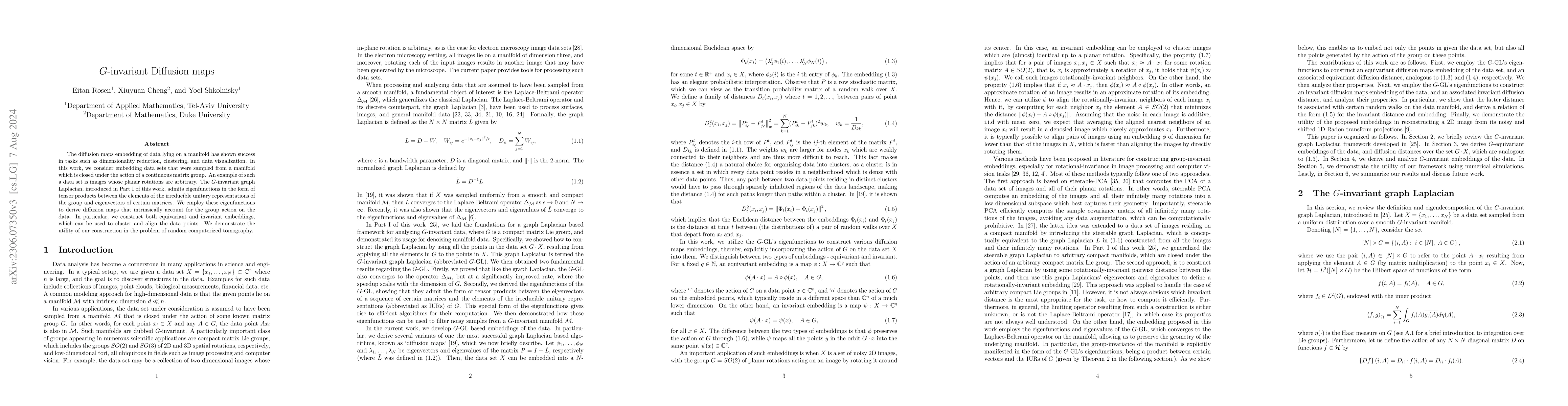 Thumbnail for G-invariant diffusion maps