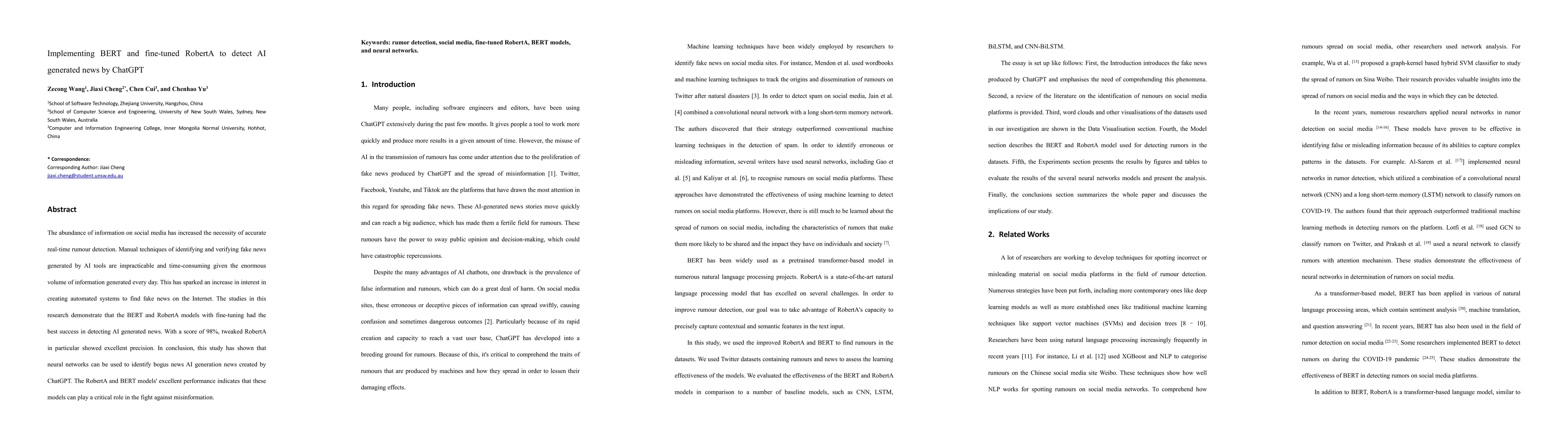 Thumbnail for Implementing BERT and fine-tuned RobertA to detect AI generated news by
  ChatGPT