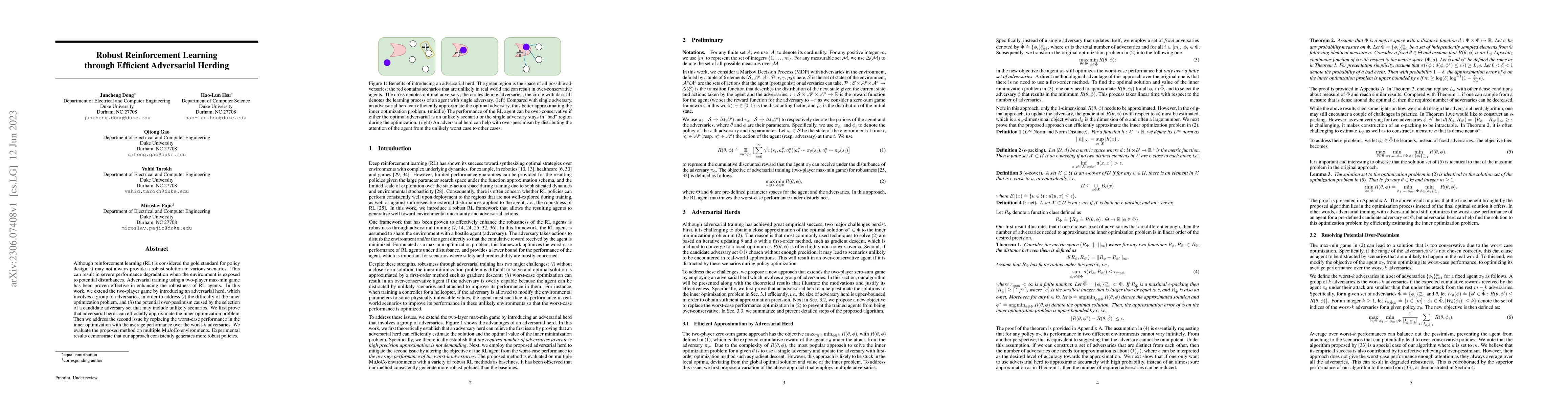 Thumbnail for Robust Reinforcement Learning through Efficient Adversarial Herding