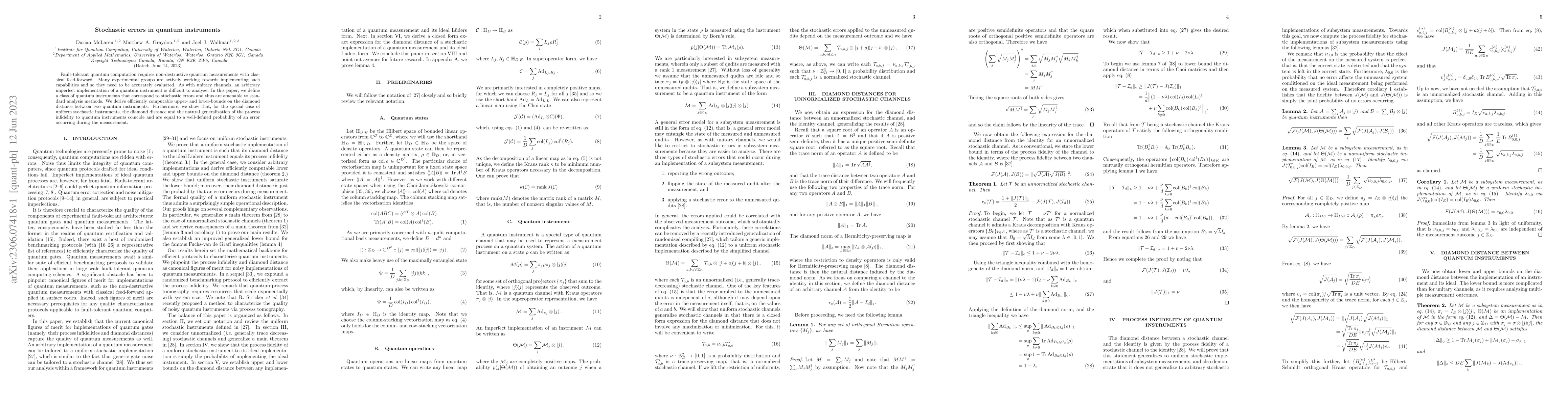 Thumbnail for Stochastic errors in quantum instruments