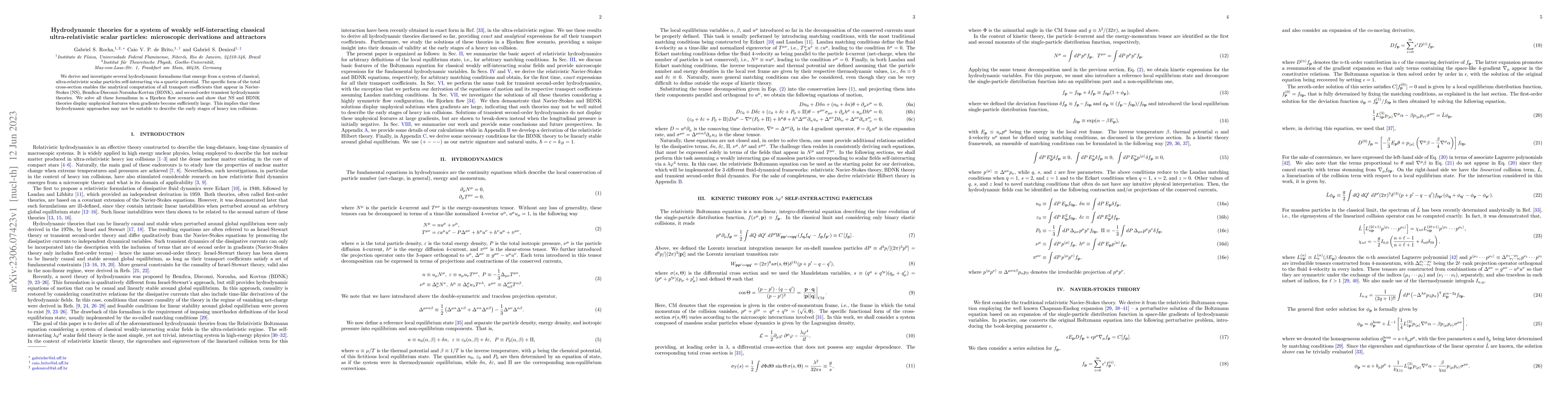 Thumbnail for Hydrodynamic theories for a system of weakly self-interacting classical
  ultra-relativistic scalar particles: microscopic derivations and attractors