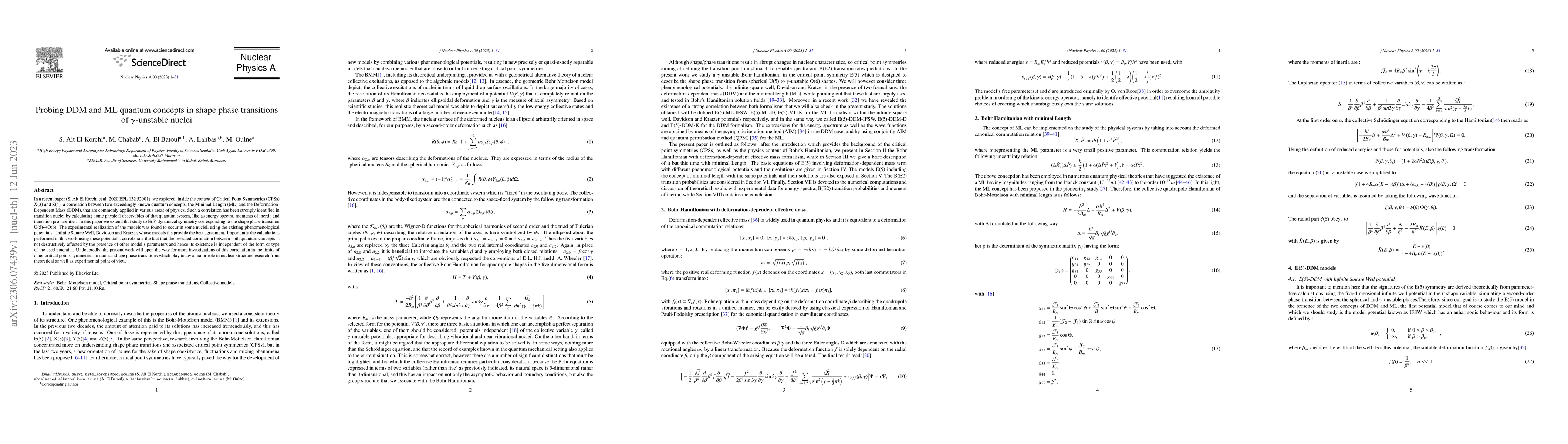 Thumbnail for Probing DDM and ML quantum concepts in shape phase transitions of
  $\gamma$-unstable nuclei