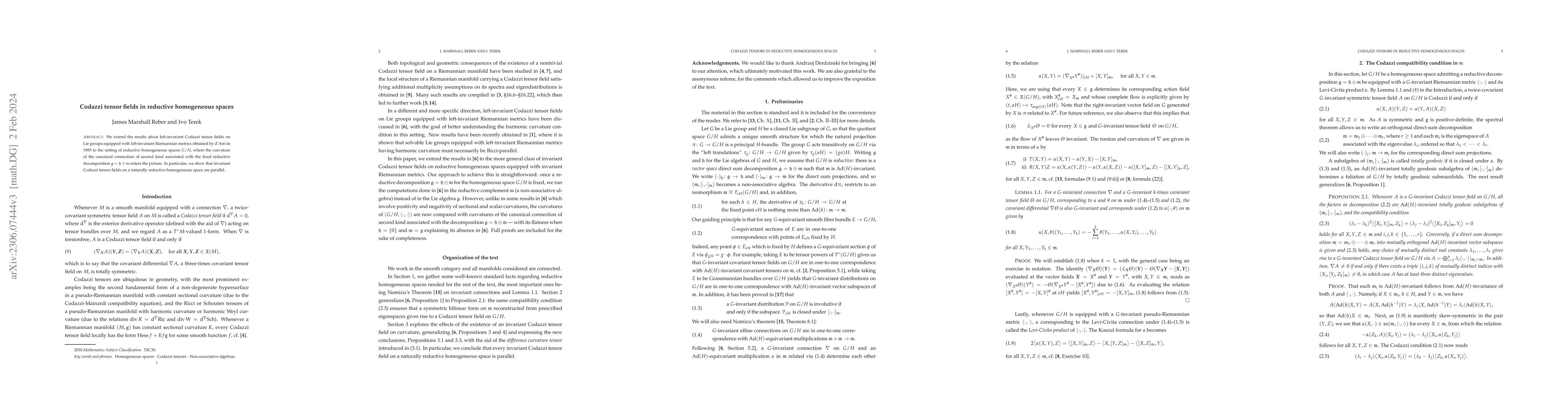 Thumbnail for Codazzi tensor fields in reductive homogeneous spaces