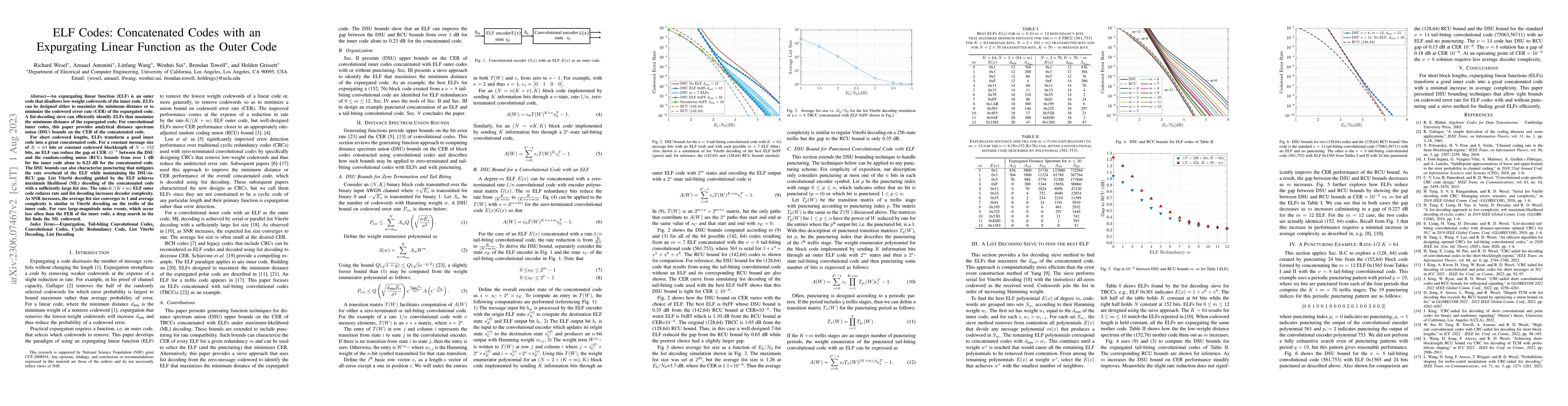 Thumbnail for ELF Codes: Concatenated Codes with an Expurgating Linear Function as the
  Outer Code