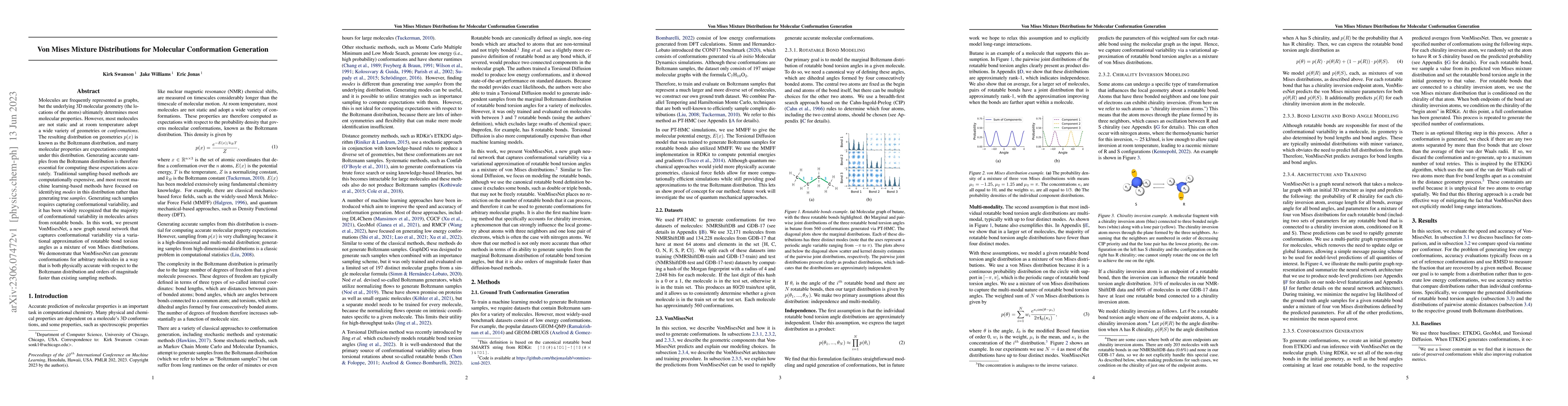 Thumbnail for Von Mises Mixture Distributions for Molecular Conformation Generation