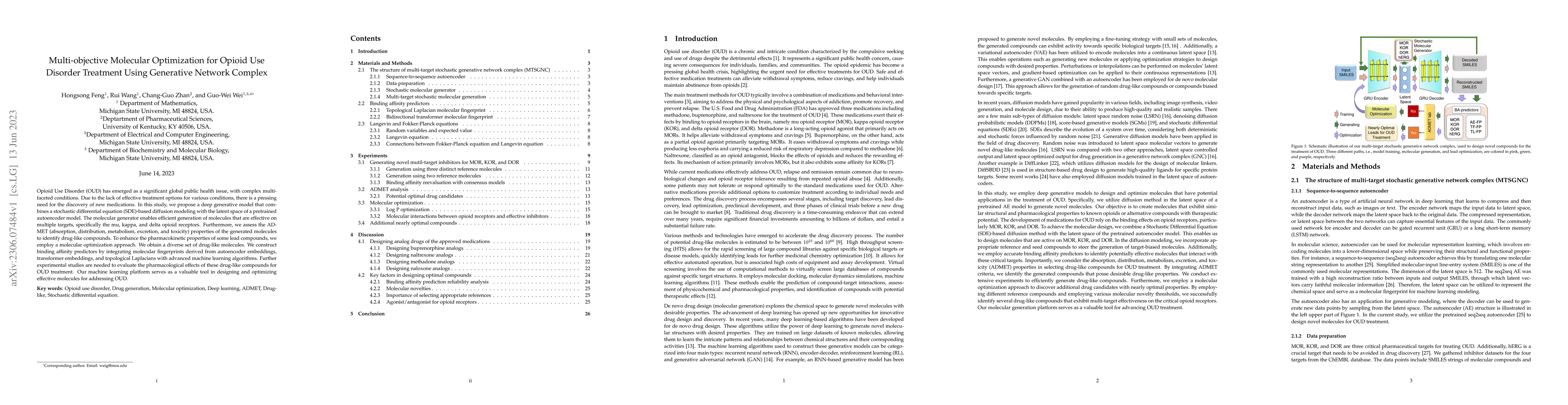 Thumbnail for Multi-objective Molecular Optimization for Opioid Use Disorder Treatment
  Using Generative Network Complex
