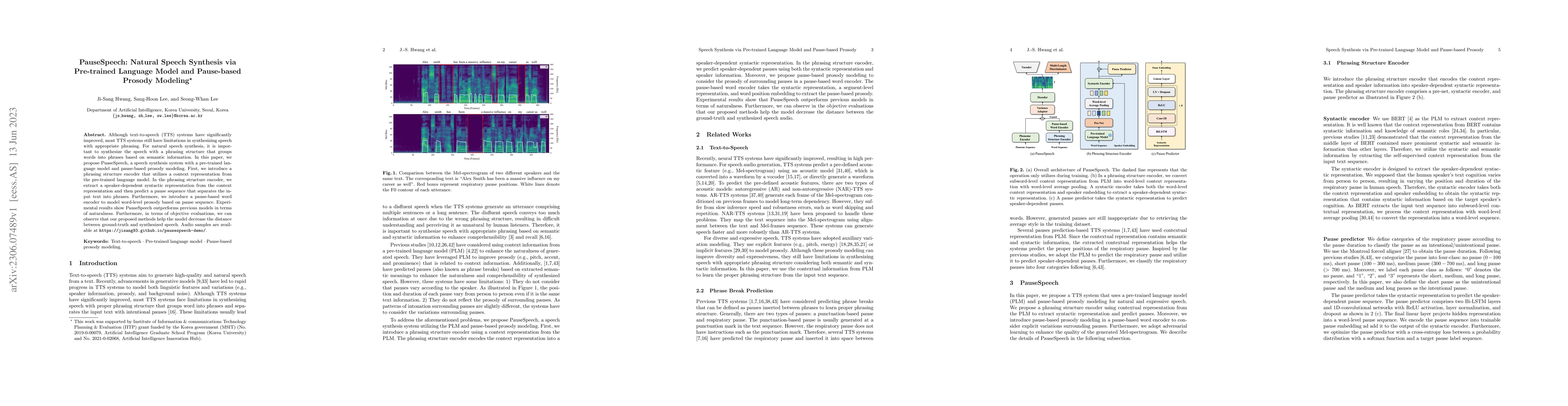 Thumbnail for PauseSpeech: Natural Speech Synthesis via Pre-trained Language Model and
  Pause-based Prosody Modeling