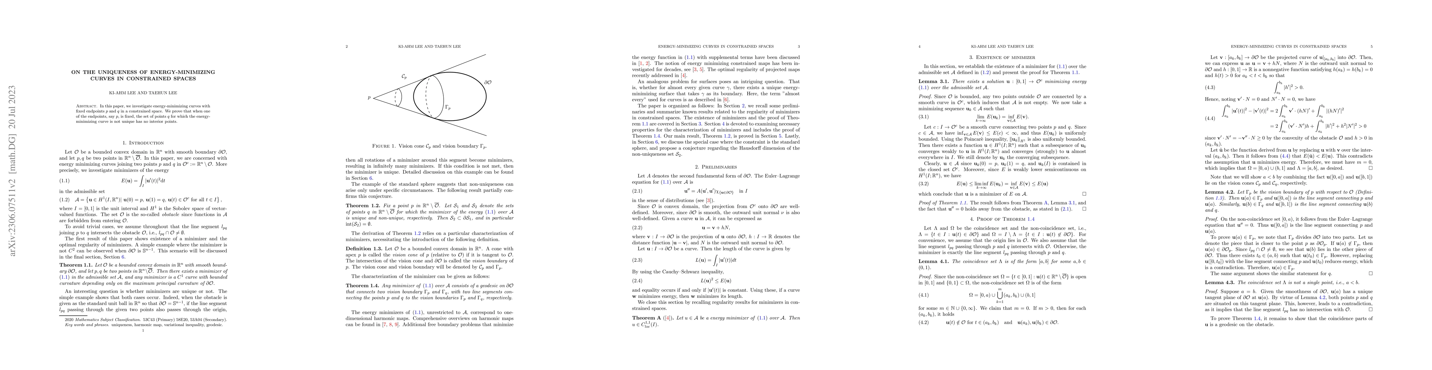 Thumbnail for On the uniqueness of energy-minimizing curves in constrained spaces