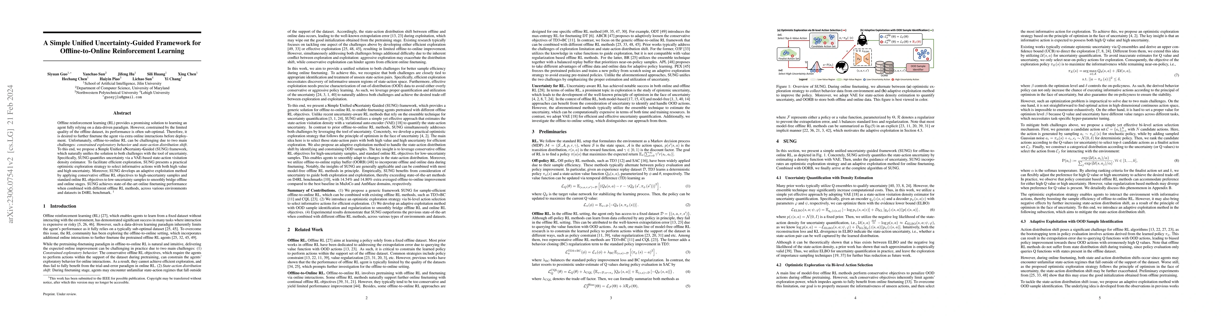 Thumbnail for A Simple Unified Uncertainty-Guided Framework for Offline-to-Online
  Reinforcement Learning