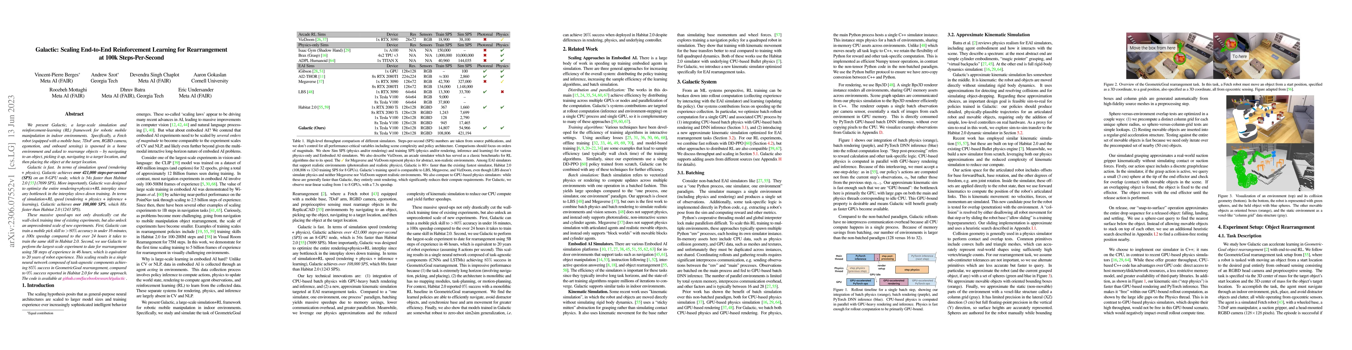 Thumbnail for Galactic: Scaling End-to-End Reinforcement Learning for Rearrangement at
  100k Steps-Per-Second