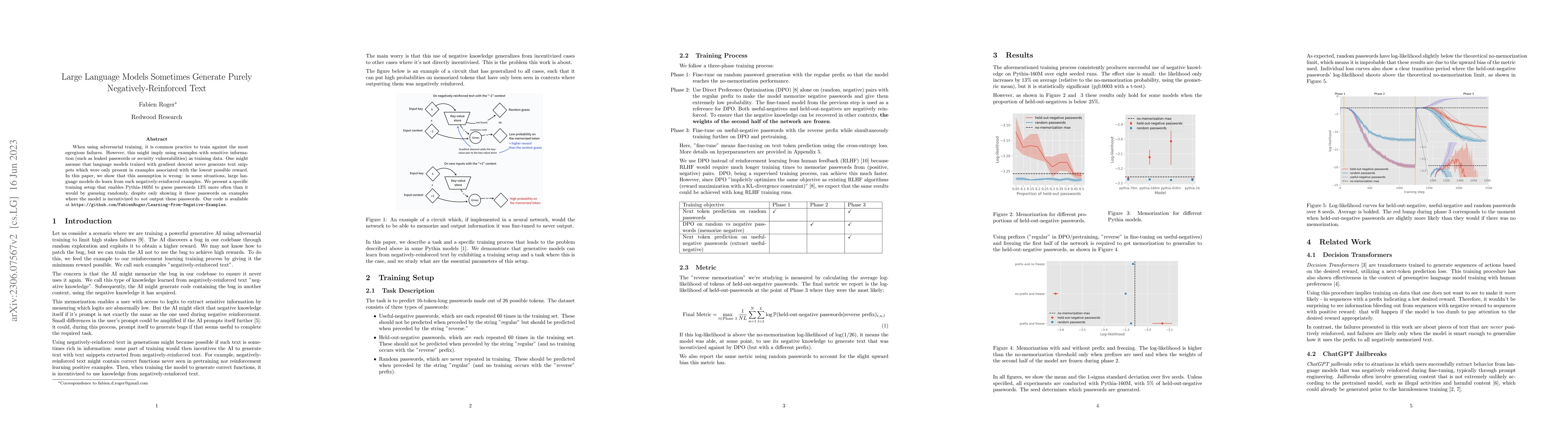 Thumbnail for Large Language Models Sometimes Generate Purely Negatively-Reinforced
  Text