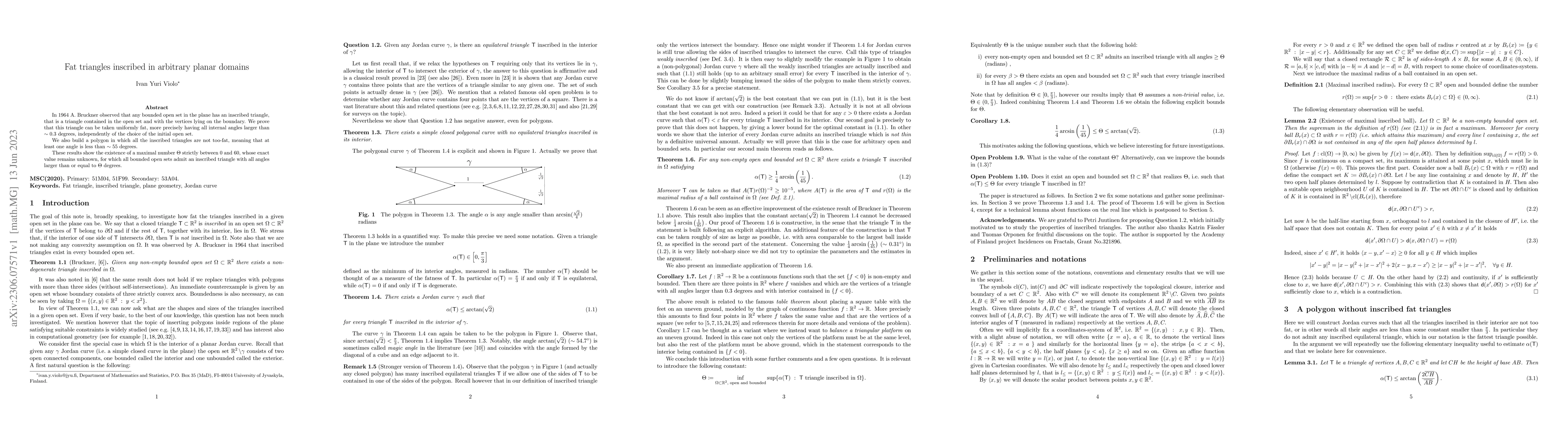Thumbnail for Fat triangles inscribed in arbitrary planar domains