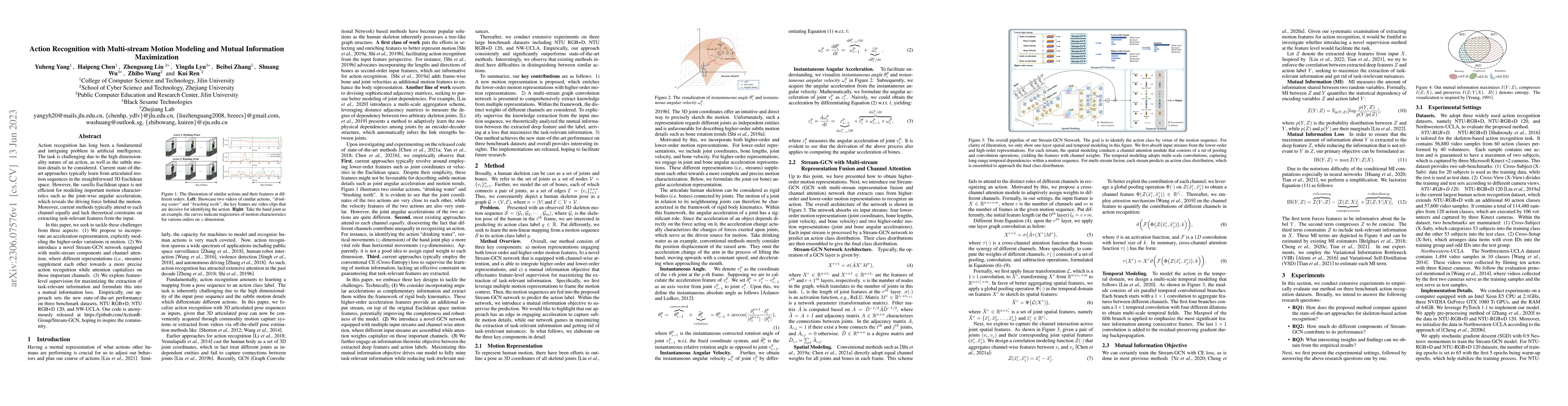 Thumbnail for Action Recognition with Multi-stream Motion Modeling and Mutual
  Information Maximization