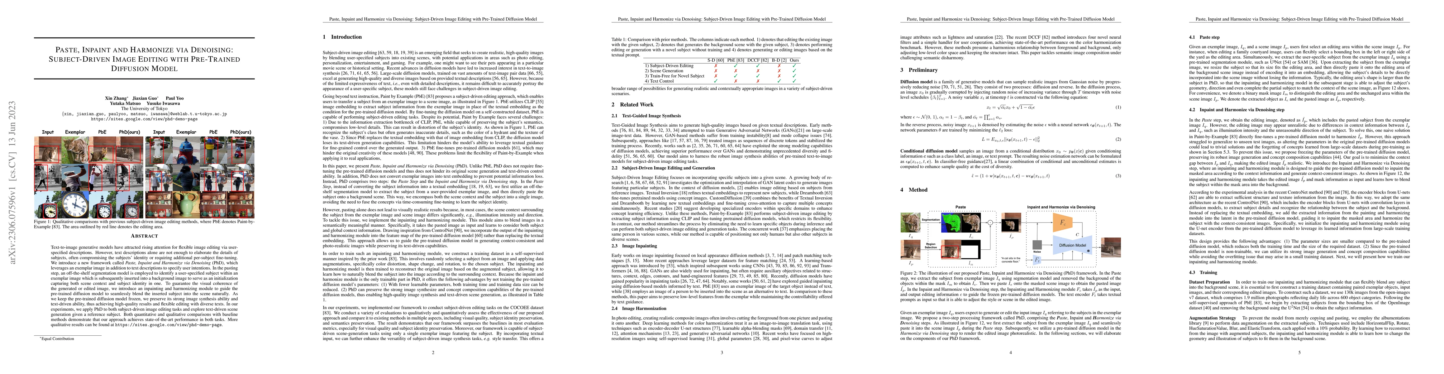Thumbnail for Paste, Inpaint and Harmonize via Denoising: Subject-Driven Image Editing
  with Pre-Trained Diffusion Model