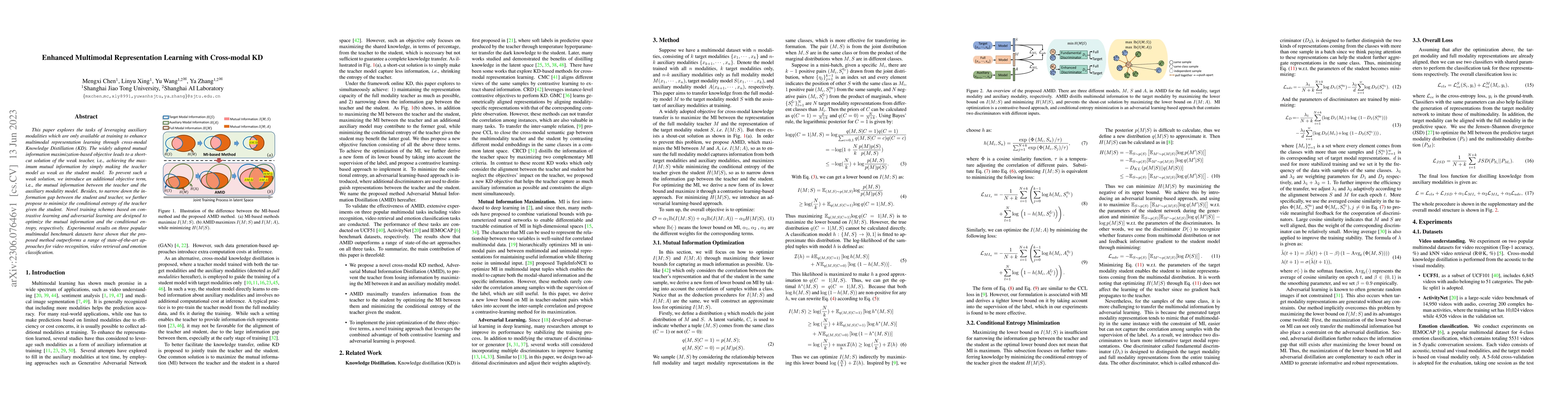 Thumbnail for Enhanced Multimodal Representation Learning with Cross-modal KD