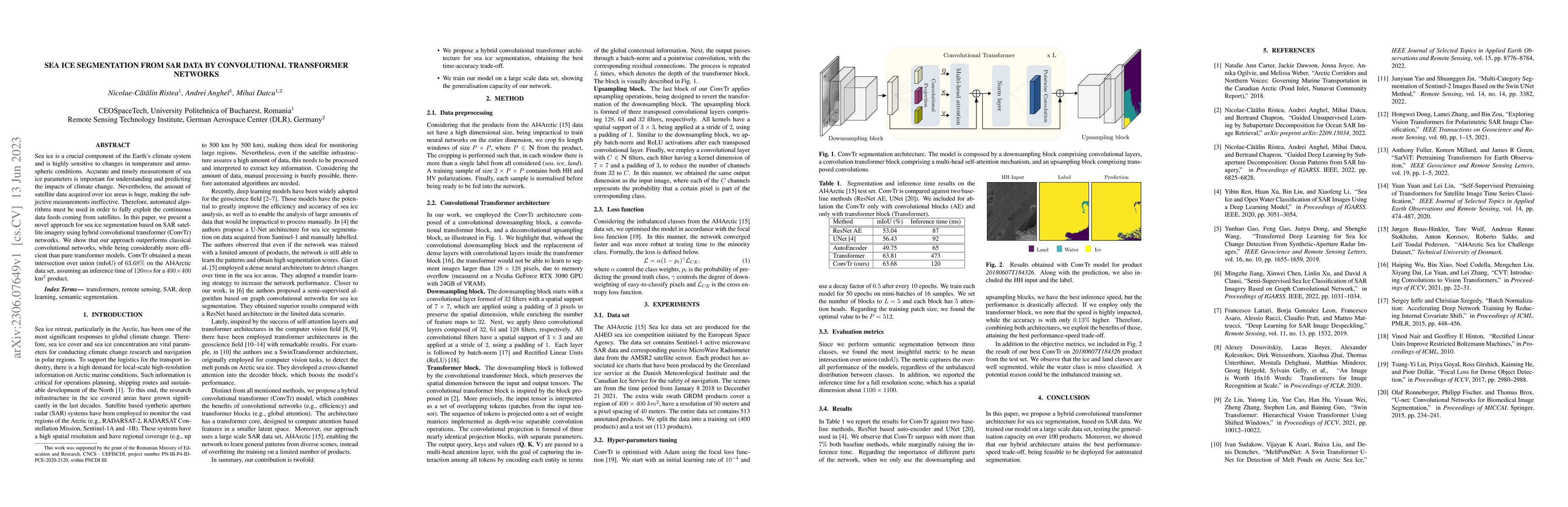 Thumbnail for Sea Ice Segmentation From SAR Data by Convolutional Transformer Networks