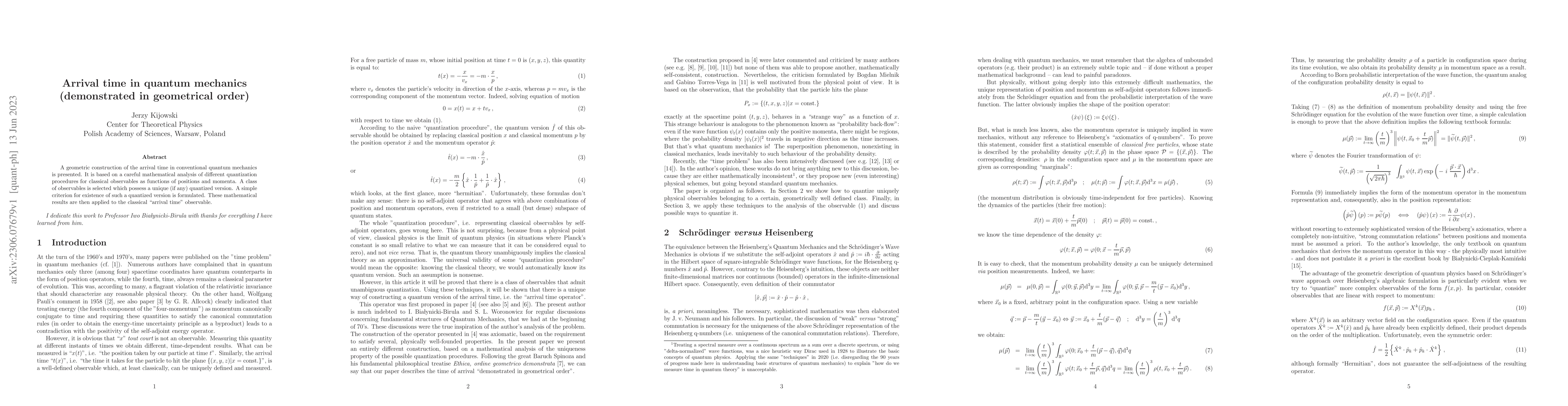 Thumbnail for Arrival time in quantum mechanics (demonstrated in geometrical order)