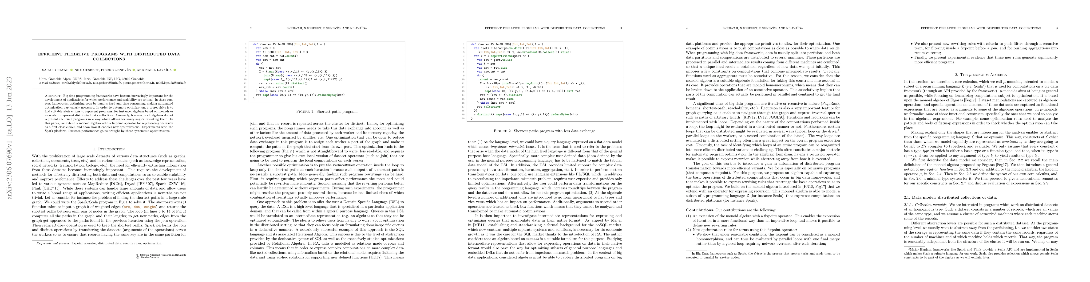 Thumbnail for Efficient Iterative Programs with Distributed Data Collections