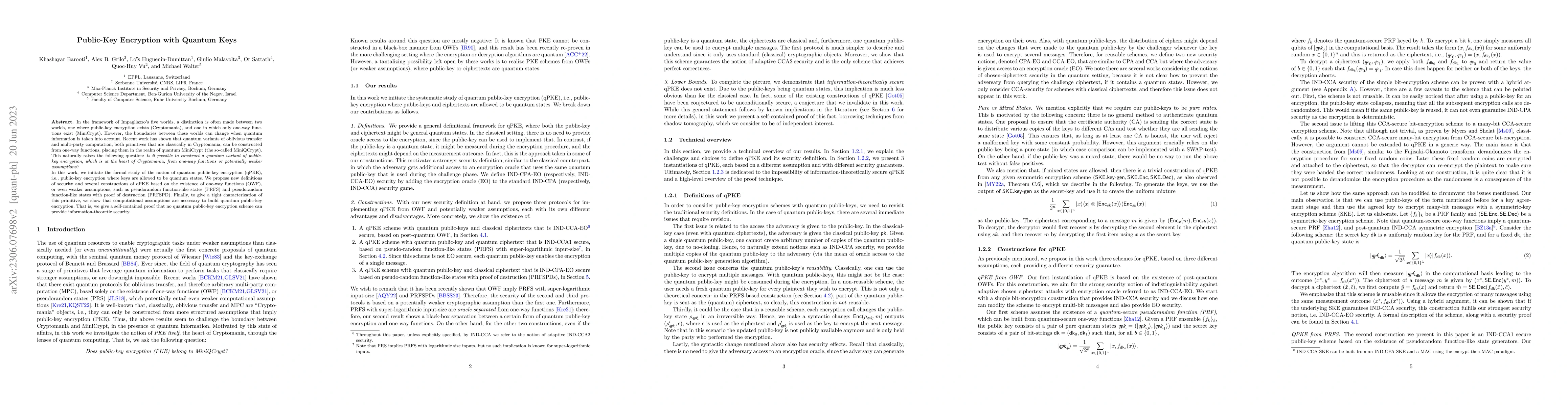 Thumbnail for Public-Key Encryption with Quantum Keys