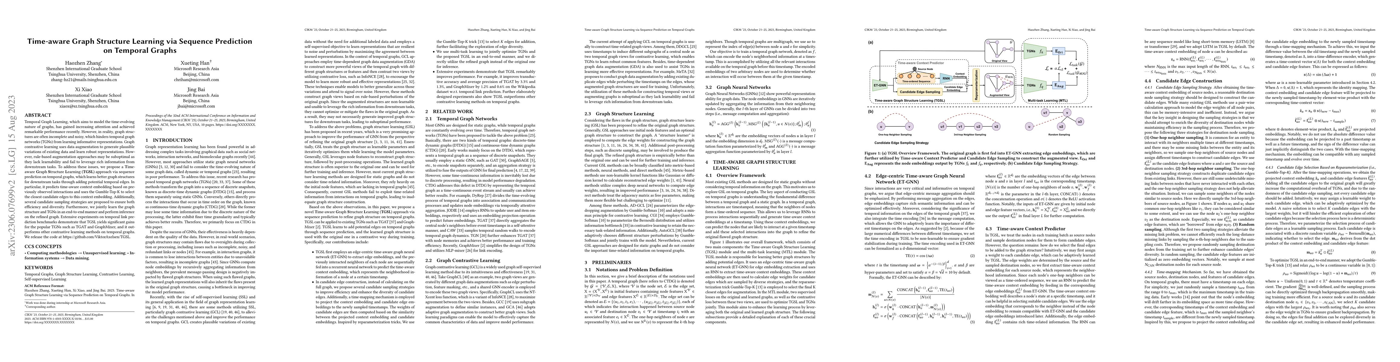 Thumbnail for Time-aware Graph Structure Learning via Sequence Prediction on Temporal
  Graphs