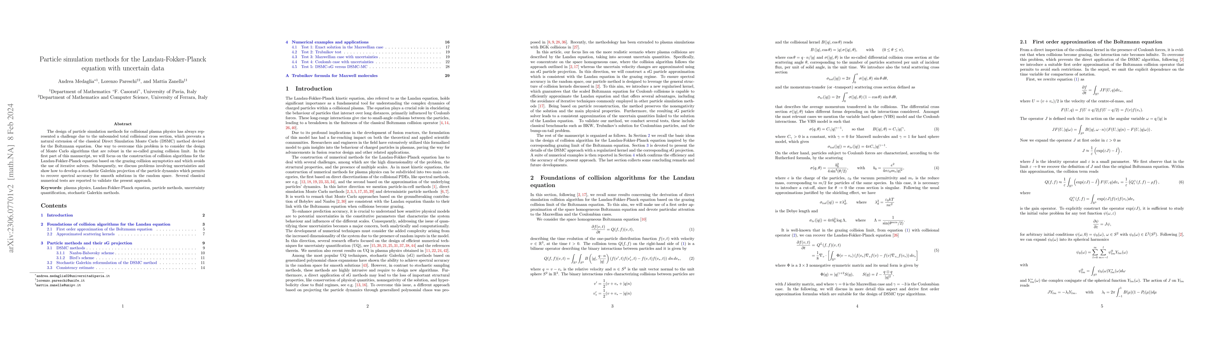 Thumbnail for Particle simulation methods for the Landau-Fokker-Planck equation with
  uncertain data