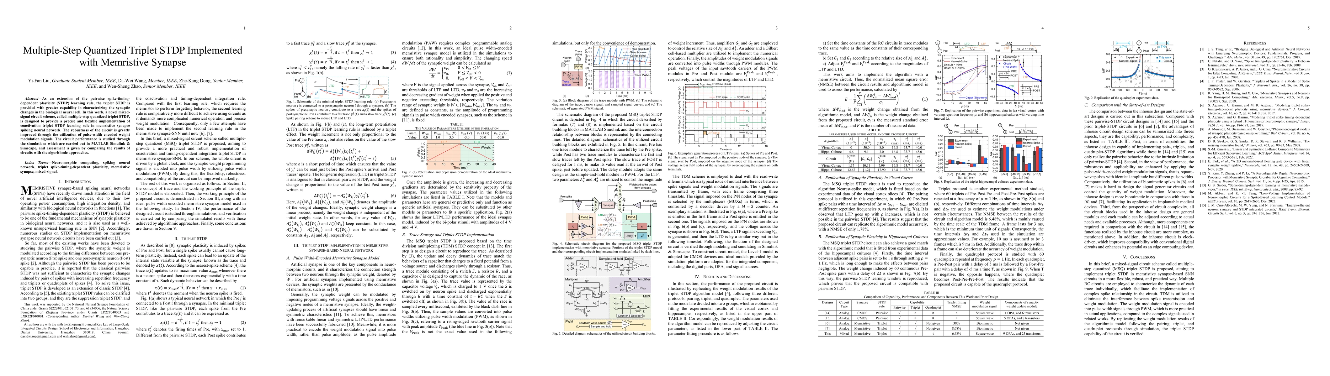 Thumbnail for Multiple-Step Quantized Triplet STDP Implemented with Memristive Synapse