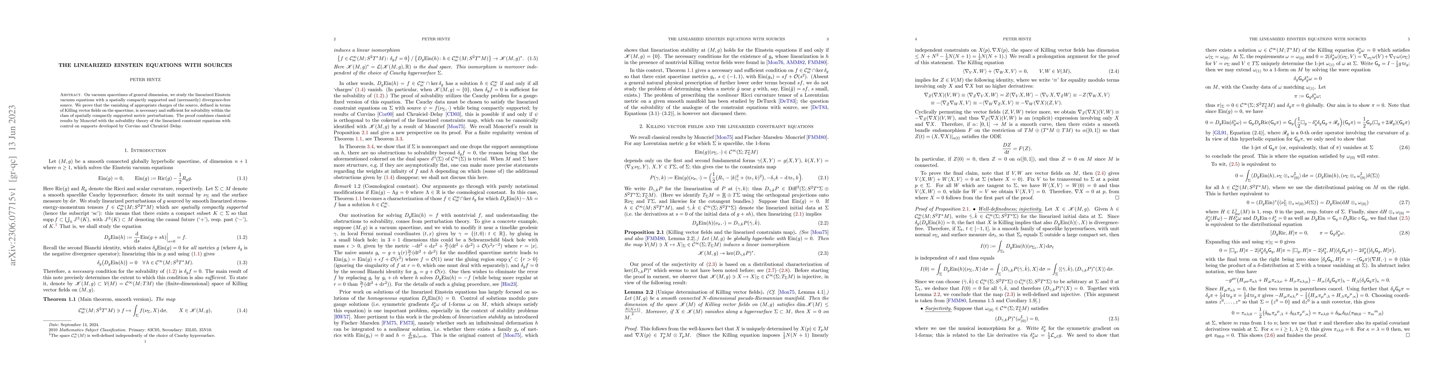 Thumbnail for The linearized Einstein equations with sources