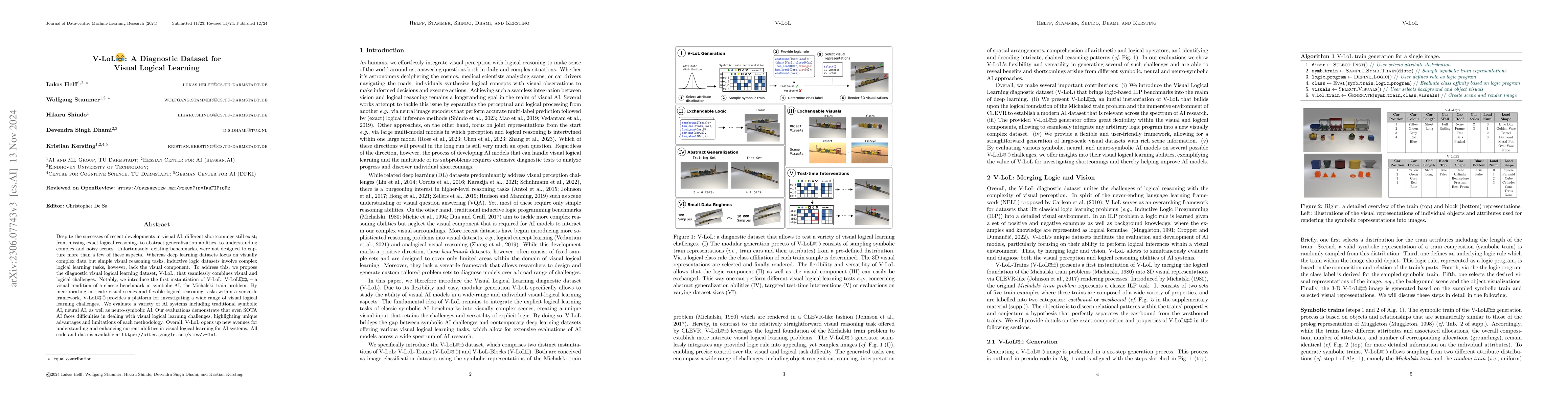 Thumbnail for V-LoL: A Diagnostic Dataset for Visual Logical Learning