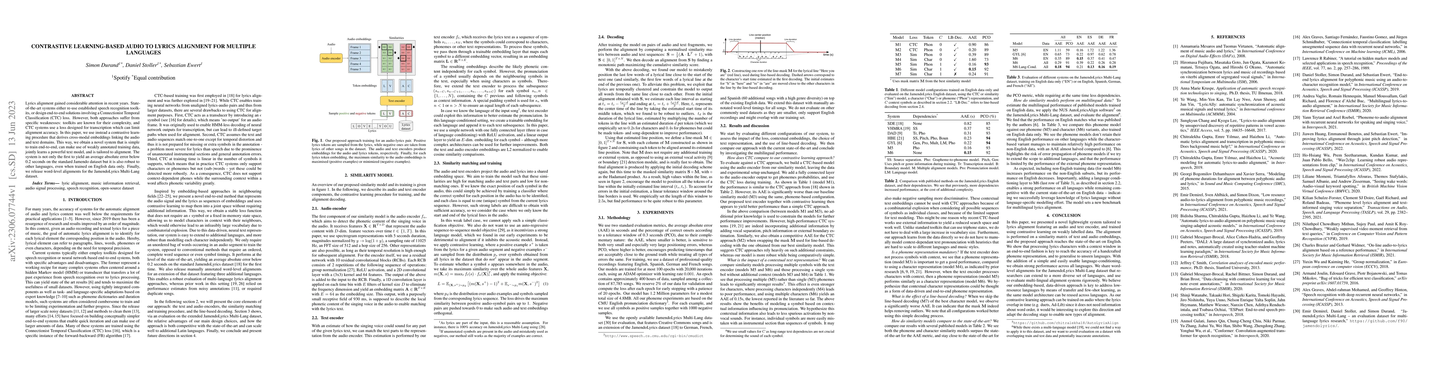 Thumbnail for Contrastive Learning-Based Audio to Lyrics Alignment for Multiple
  Languages