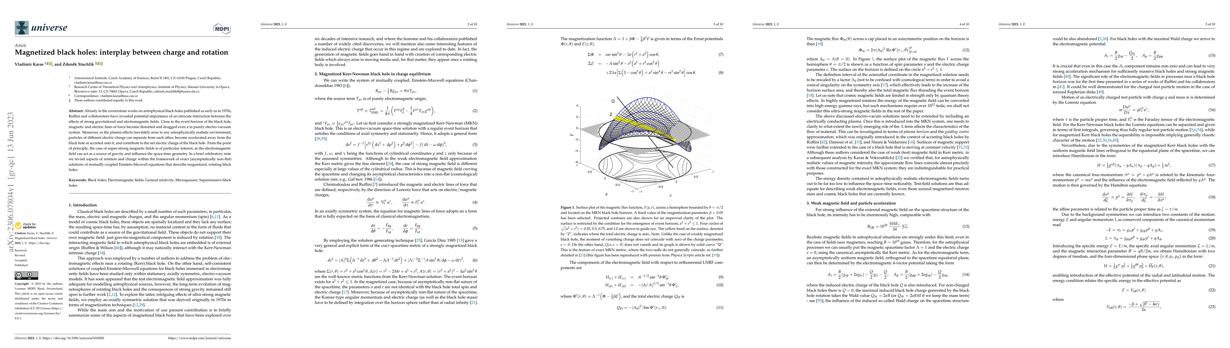 Thumbnail for Magnetized black holes: interplay between charge and rotation