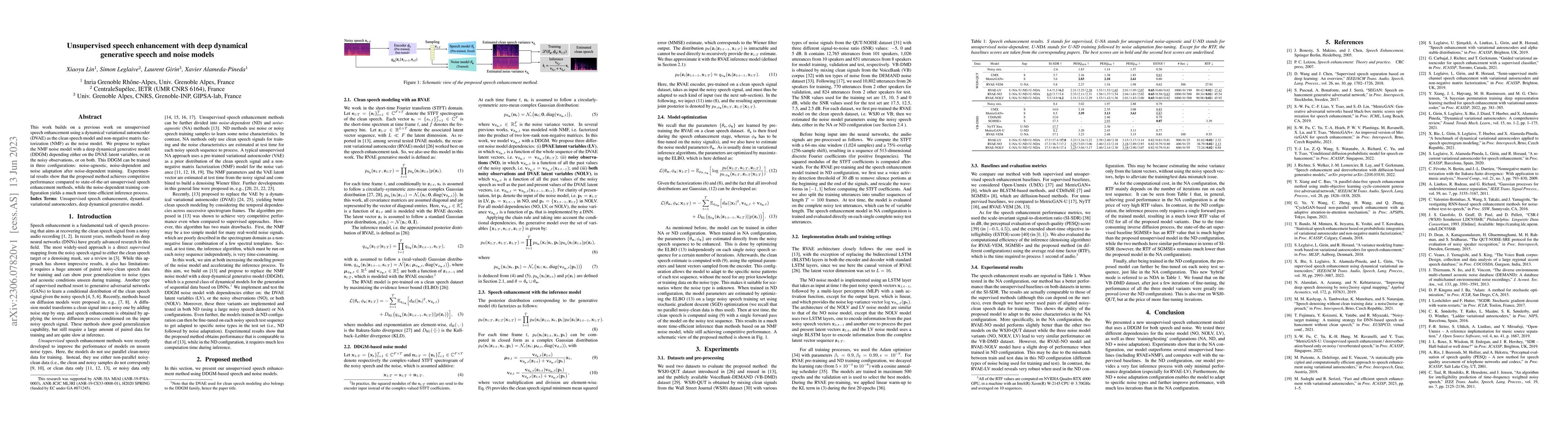 Thumbnail for Unsupervised speech enhancement with deep dynamical generative speech
  and noise models