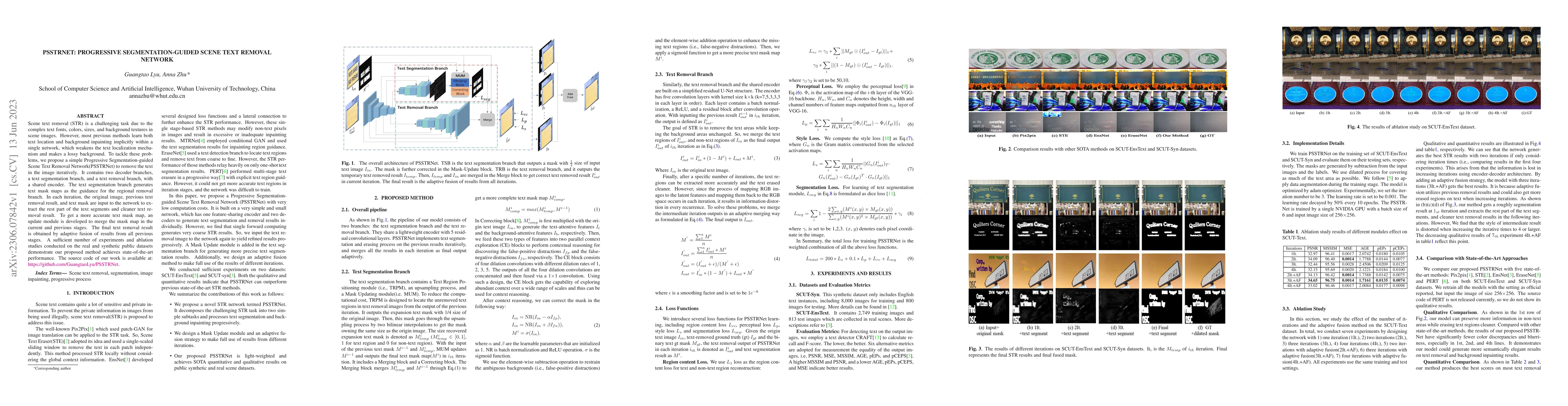 Thumbnail for PSSTRNet: Progressive Segmentation-guided Scene Text Removal Network