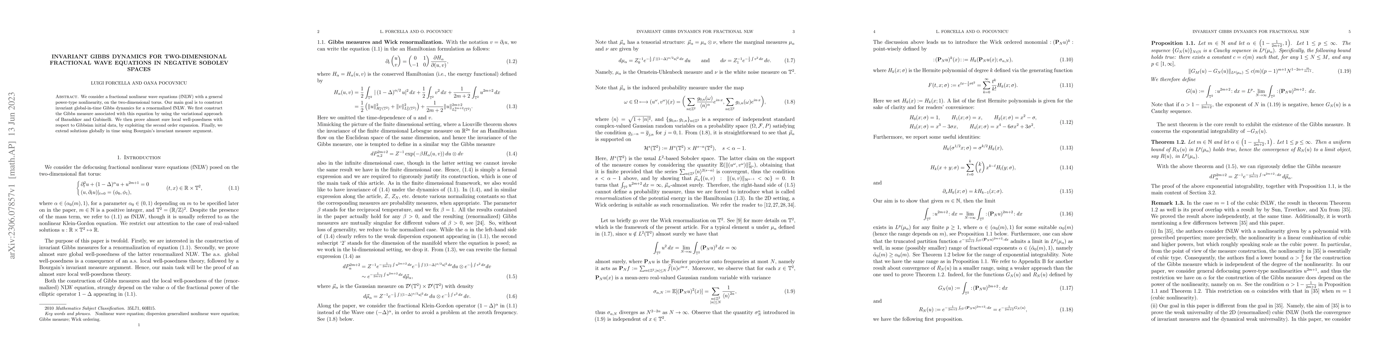 Thumbnail for Invariant Gibbs dynamics for two-dimensional fractional wave equations
  in negative Sobolev spaces