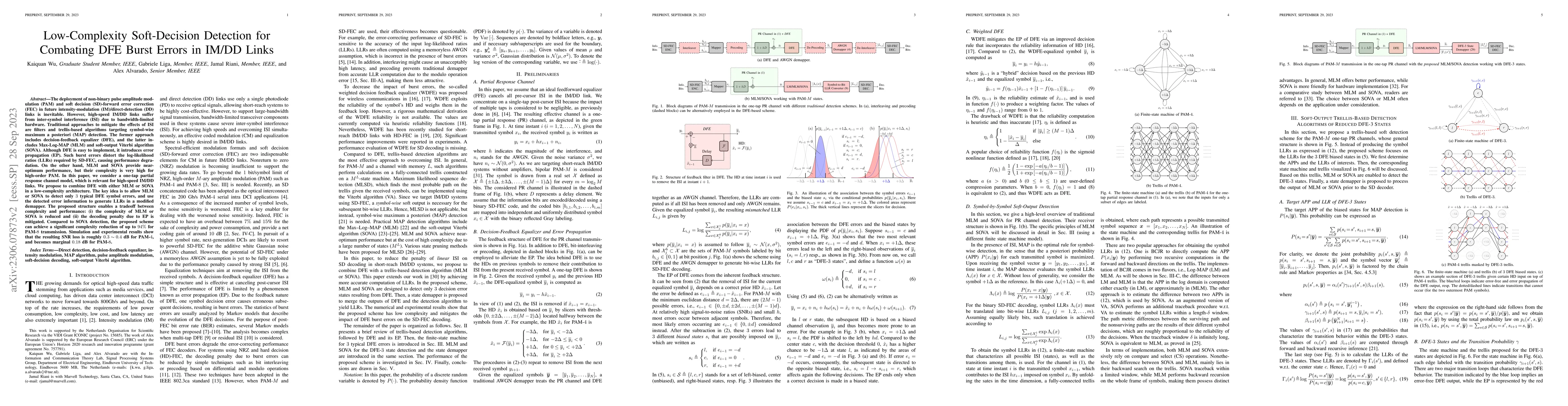 Thumbnail for Low-Complexity Soft-Decision Detection for Combating DFE Burst Errors in
  IM/DD Links
