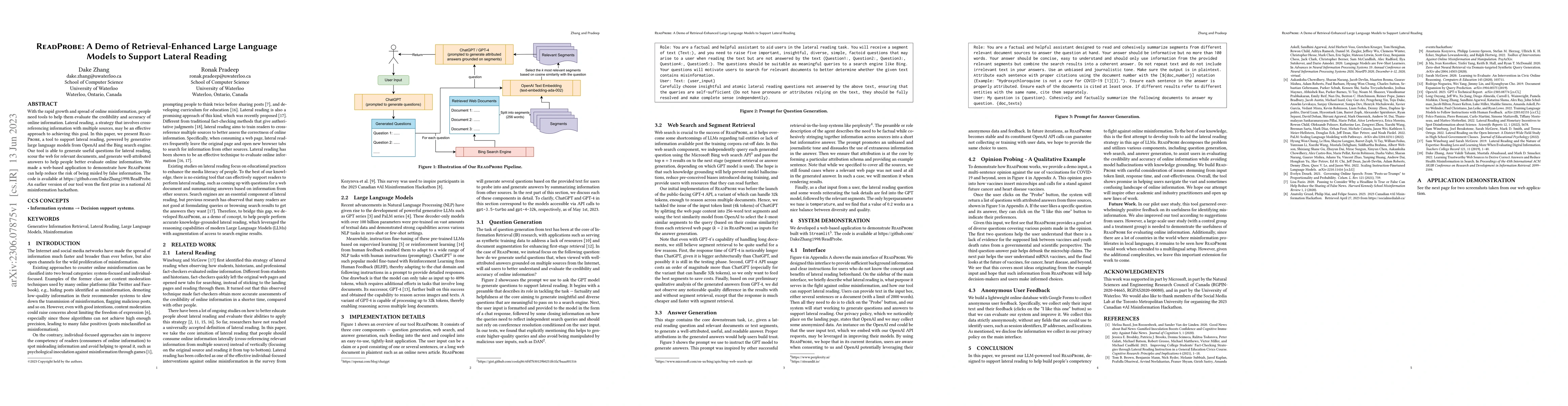 Thumbnail for ReadProbe: A Demo of Retrieval-Enhanced Large Language Models to Support
  Lateral Reading