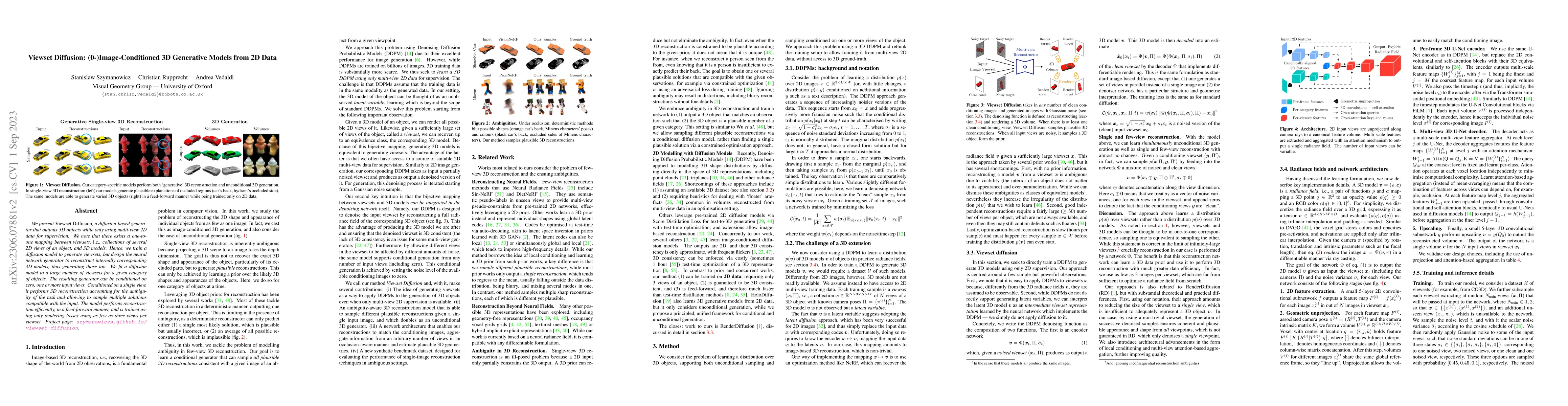 Thumbnail for Viewset Diffusion: (0-)Image-Conditioned 3D Generative Models from 2D
  Data
