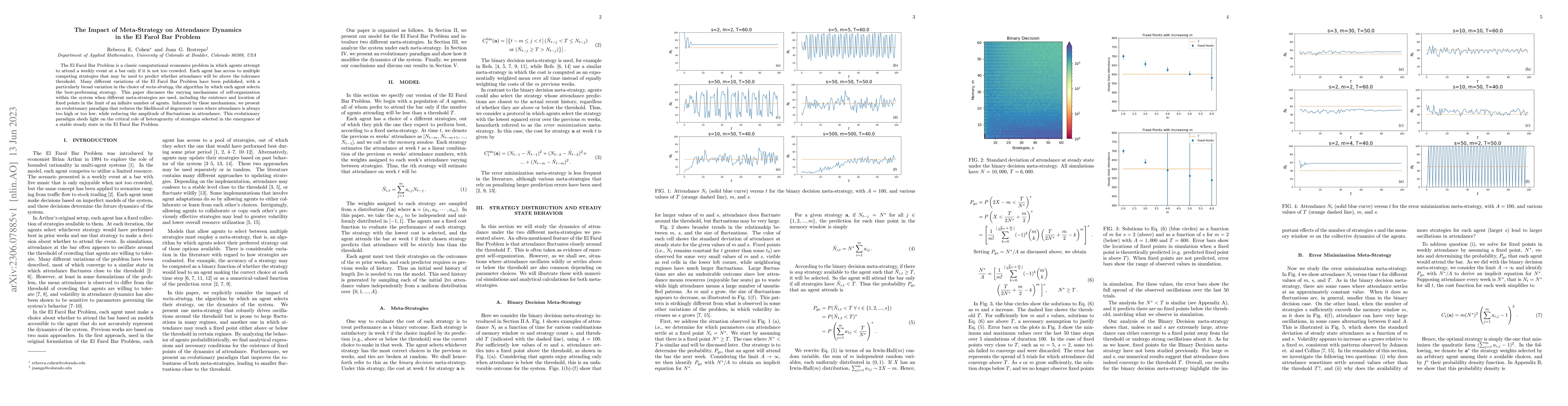 Thumbnail for The Impact of Meta-Strategy on Attendance Dynamics in the El Farol Bar
  Problem