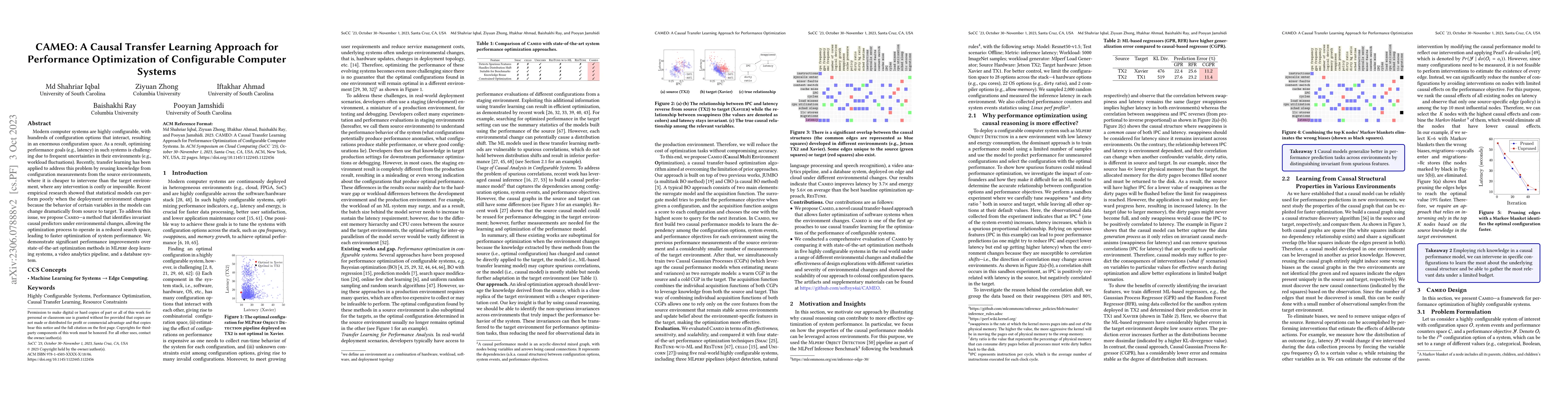 Thumbnail for CAMEO: A Causal Transfer Learning Approach for Performance Optimization
  of Configurable Computer Systems