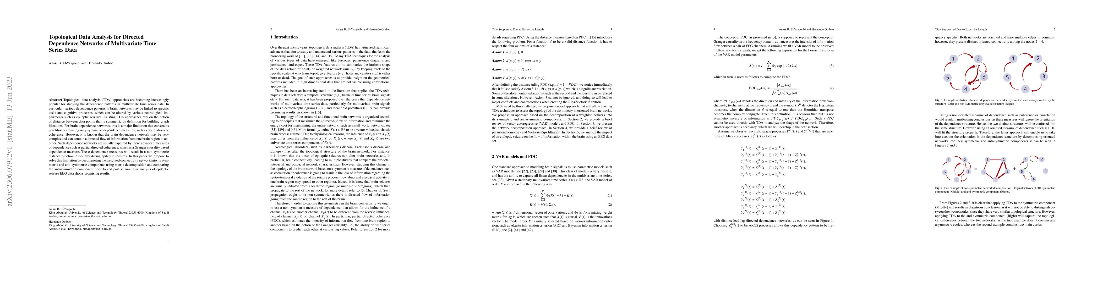 Thumbnail for Topological Data Analysis for Directed Dependence Networks of
  Multivariate Time Series Data
