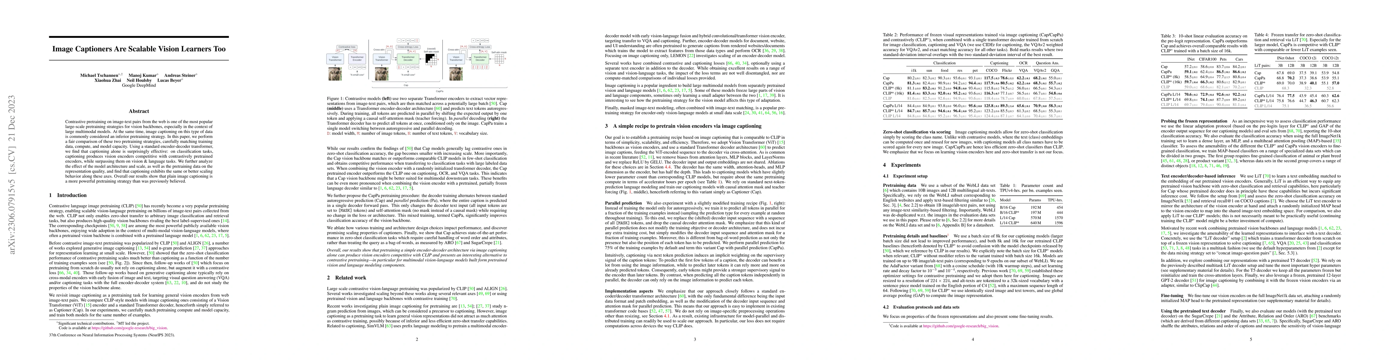 Thumbnail for Image Captioners Are Scalable Vision Learners Too